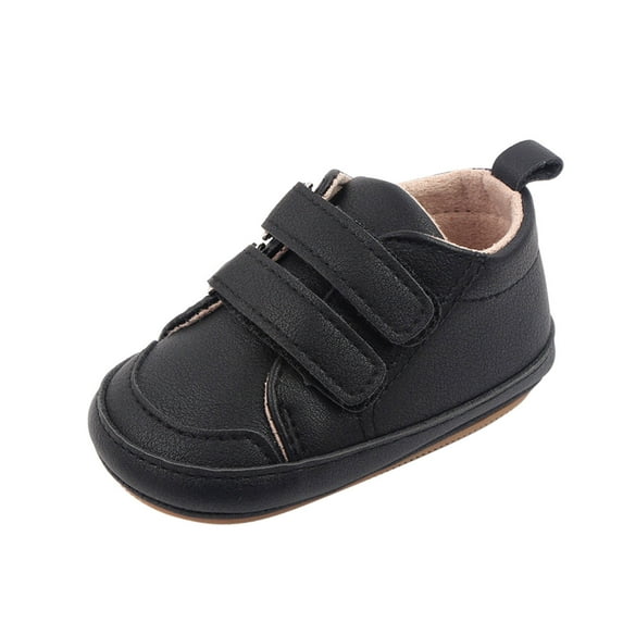 Gessp Sneakers Baby Boys Girls High Top Sneakers, Soft Anti-Slip Sole First Walkers Shoes(W-Black,12-18 Months)