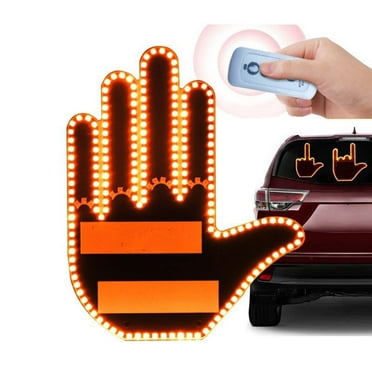 Gesture Led Hand Sign for Car, Middle Finger Car Light, Light Up Car Hand Light, Hand Light with Remote, Road Mate Hand Signal, New Finger Flickering Light for Car