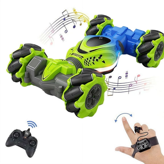 Gesture RC Car,4WD Transform Off-Road Stunt Car with Gesture & Remote Control with LED Lights Music
