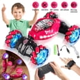 thumbnail image 1 of Gesture Sensing RC Stunt Car,2.4GHz 4WD Double Sided 360°Rotating Off Road Vehicle with Lights Music,RC Stunt Car Toys for Boys Girls,Rose Red, 1 of 8