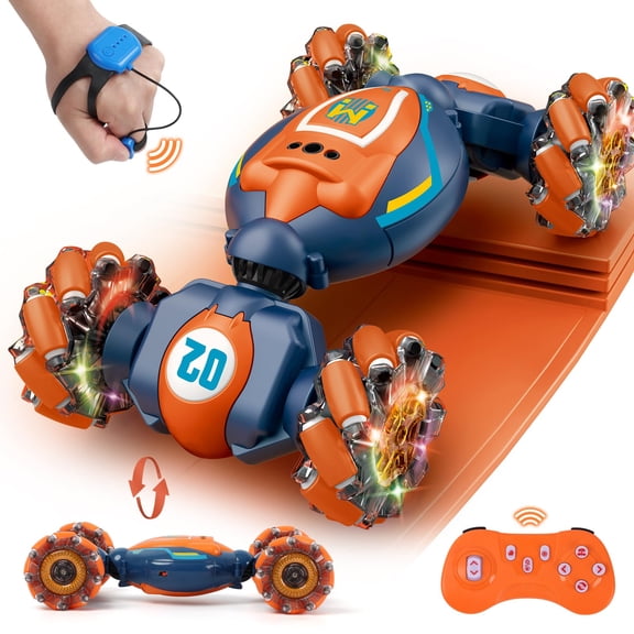 Gesture Sensing RC Stunt Car - Boys Girls Toys 6-8-12, 4WD Hand Controlled Remote Control Twist Car with Light & Music,Cool Birthday presents and Ideas Gifts for Kids 6 7 8 9 10 11 12 YearsOld Y101