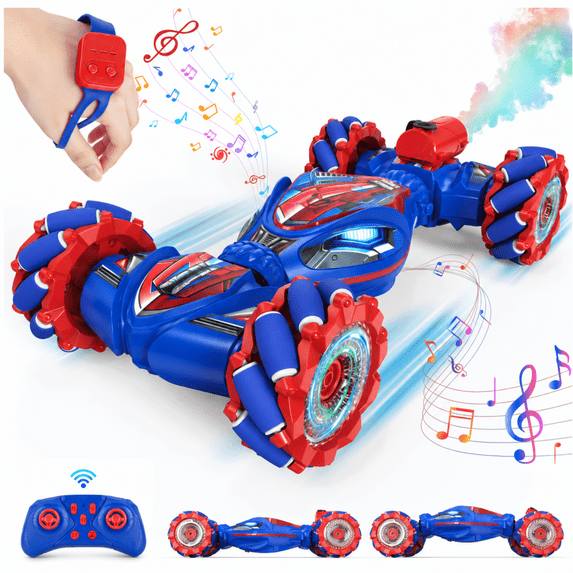 MEHOOM Gesture Sensing RC Stunt Car, Remote Control Car Toys for Boys 6-12 Years, 2.4GHz 4WD Hand Controlled Twist Car with 360° , Lights & Sound Gift for Kids Birthday Chritmas