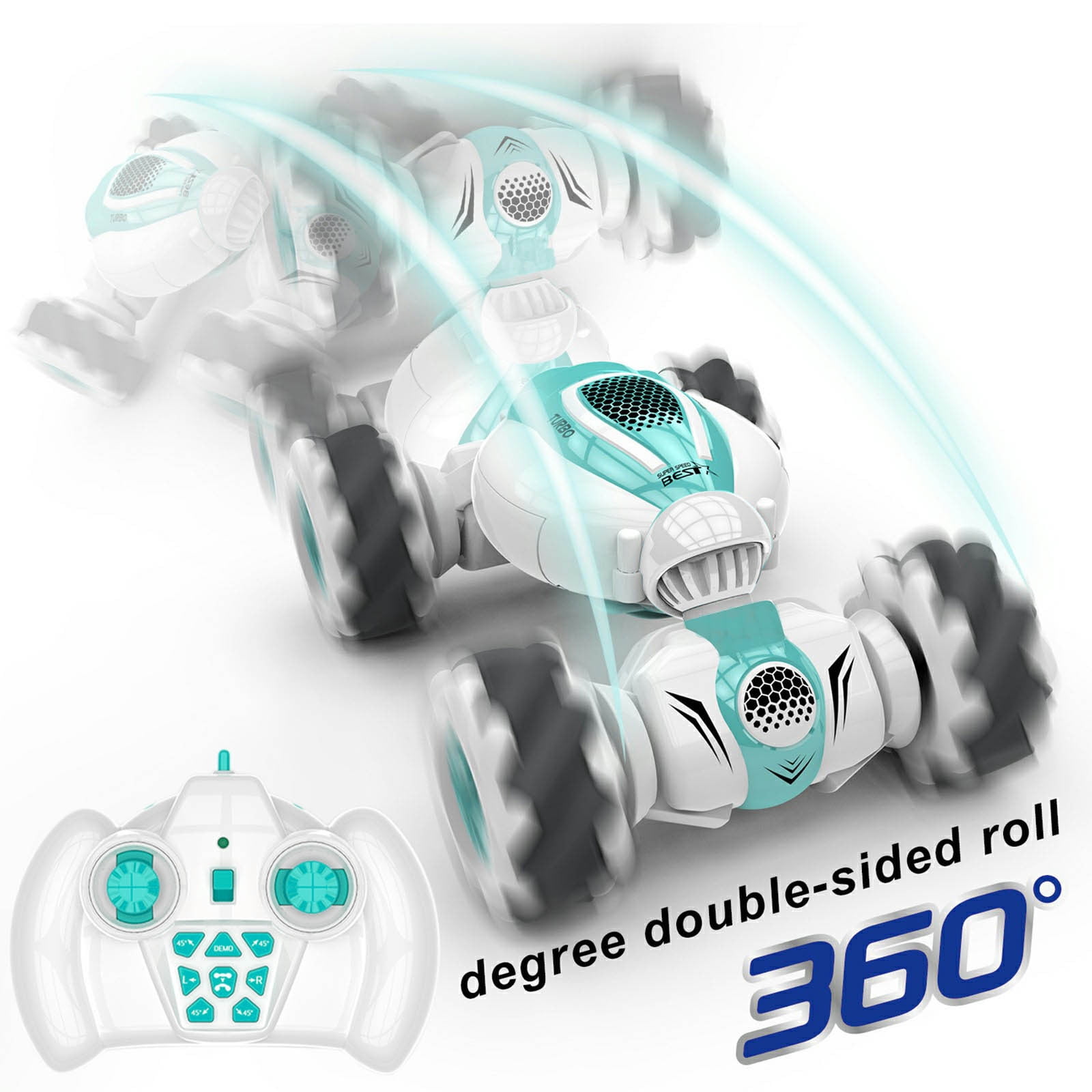 Gesture Watch Remote Control RC Car - Mini 4WD Stunt Drifter w/ 360° Spin & Transforming Body, Age 8+ Green
