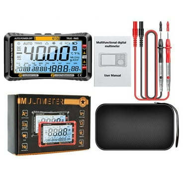 Gesuoke Digital Multimeter Tester,4000 Count Voltage Tester,Auto-Ranging TRMS Volt Meter, 613 Black Screen