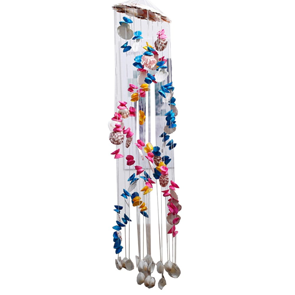 Gesuoke Shell Wind Chime Ornament Beach Out Door Decor Seashell Hanging Wind-bell Out Door Decoration Conch Window Home Supply