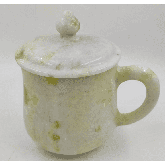 Get 1 Exquisite Chinese Natural jade tea cup, Hand Carved Crystal Mugs Juice Jade Crafts Jadeite coffee cup Crystal Water Energy Quartz C57