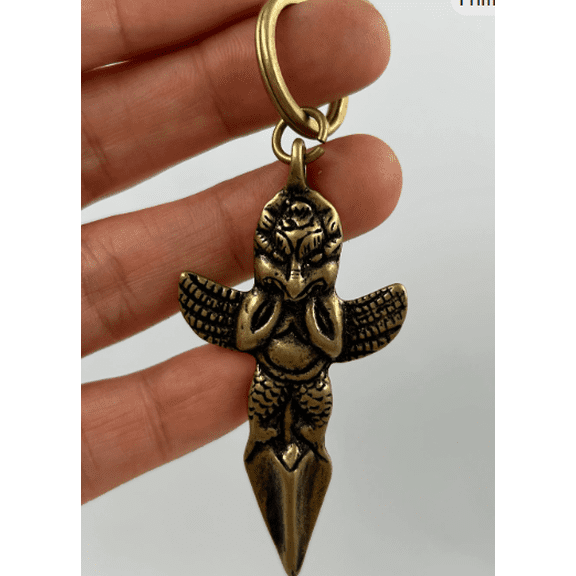 Get 1 Piece Tibet Pestle pendant Charms, Vajra Demon Subduing God of Wealth Vajry Pestle Pendant Keychain, Solid copper secret Pure copper