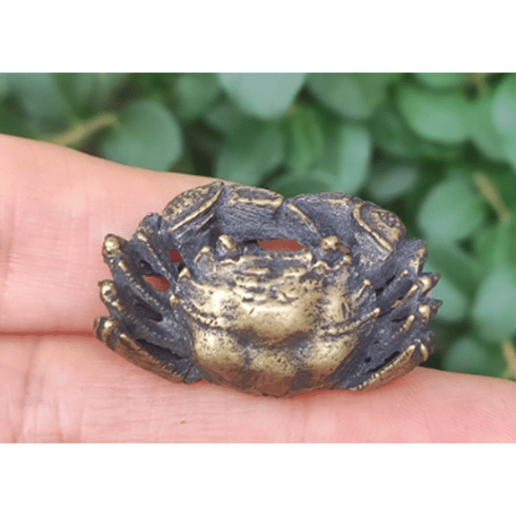 Get 2 Copper Crab Figurine Decor Deep Sea Crab Statue, Fancy Tropical Metal Crab Nautical Beach, Ocean, Conch Crab brass animal figurine