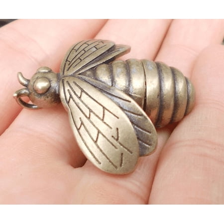 Get 2 Vtgbrasslover Vtg Vintage style brass lucky bee Statue centipede Fortune insect figure tea pet paperweight toy gift Collectible Art