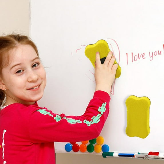 Get 30% Off, Vsgery Whiteboard Eraser Magnetic EVA Board Eraser, Rectangular Sponge Board Wipe, Durable Cloth Surface, for Home Office, Ideal for Classrooms, Wipes Clean Effortlessly|cotton,Yellow