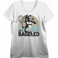 thumbnail image 1 of Get Bageled Tennis Women's Vivid White Crew Neck Short Sleeve Crop Tee-Large, 1 of 3
