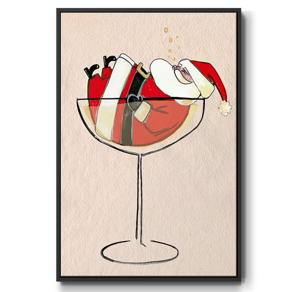 Get Blitzened Collection B - Framed Gallery Wrapped Holiday Canvas - 25 x 37 - Black Frame