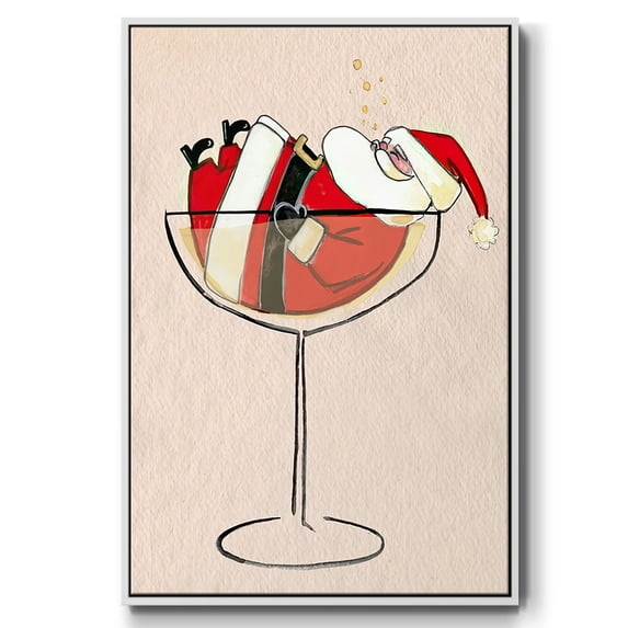 Get Blitzened Collection B - Framed Gallery Wrapped Holiday Canvas - 27 x 41 - White Frame