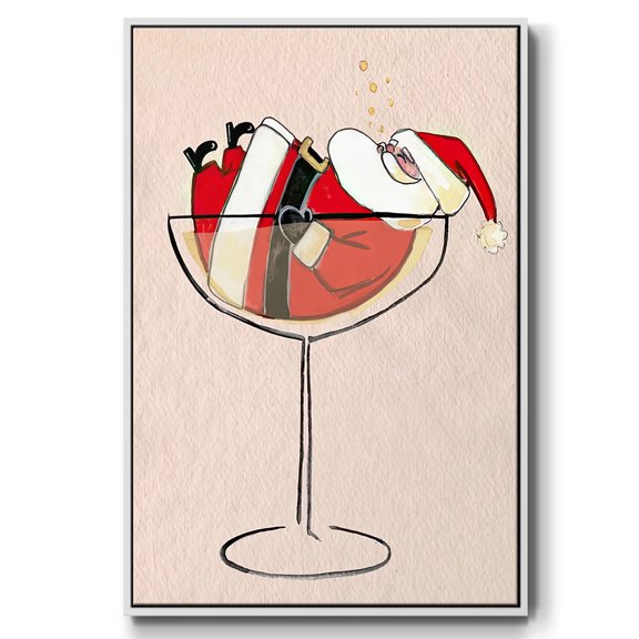 Get Blitzened Collection B - Framed Gallery Wrapped Holiday Canvas - 27 x 41 - White Frame
