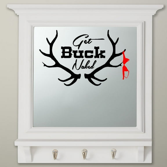 Get Buck Naked #1 Wall Or Window Decal 13" x 20" (Black/Red)