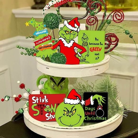 Get Christmas-ready!!! Gasue Grinch Christmas Decorations, Christmas Tiered Tray Decor Christmas Decoration Inspireds Holiday Decor Inspireds Christmas Christmas Gifts, Multicolor