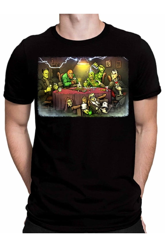 Men's Monster's Playing Poker T-Shirt (XL)