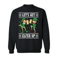 thumbnail image 1 of Get Elfed Up Funny Christmas Crewneck Sweatshirt, M, Black, 1 of 2