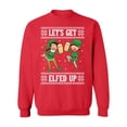 thumbnail image 1 of Get Elfed Up Funny Christmas Crewneck Sweatshirt, S, Red, 1 of 2