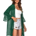 thumbnail image 1 of Get Fall-Ready,AXXD Beach Solid 3/4 Sleeve Chiffon Cardigan Womens Sweaters Cardigan Clearance Green Size 4, 1 of 5