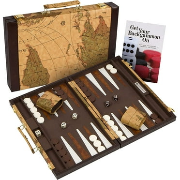 Inlaid Backgammon Board Syrace Wooden Inlaid Backgammon Set - 15.7" Classic Board Game With Checkers For Family Game Night Wooden Board Game