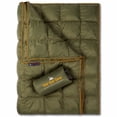 thumbnail image 1 of Get Out Gear Double Puffy Camping Blanket - Extra Puffy, Packable, Lightweight and Warm | Ideal for Outdoors, Travel, Stadium, Festivals, Beach, Hammock | Water-Resistant Camp Quilt (Olive/Orange), 1 of 3