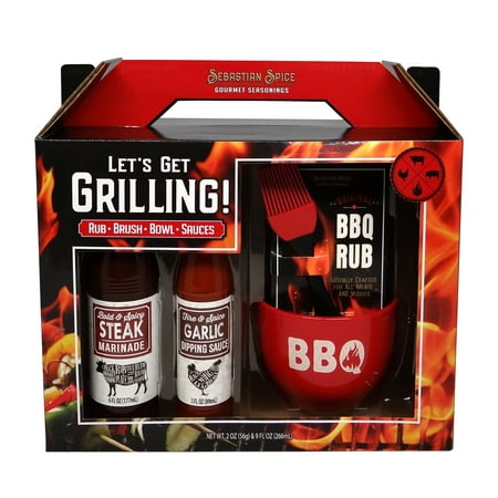 Get Grilling BBQ Seasoning and Sauce Gift Set by Sebastian & Co, 2 oz, 9 fl oz, 1 Count