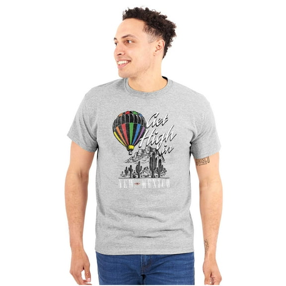 Get High New Mexico Hot Air Balloon Plus Size Crewneck Graphic Tee Shirt Brisco Brands 2X