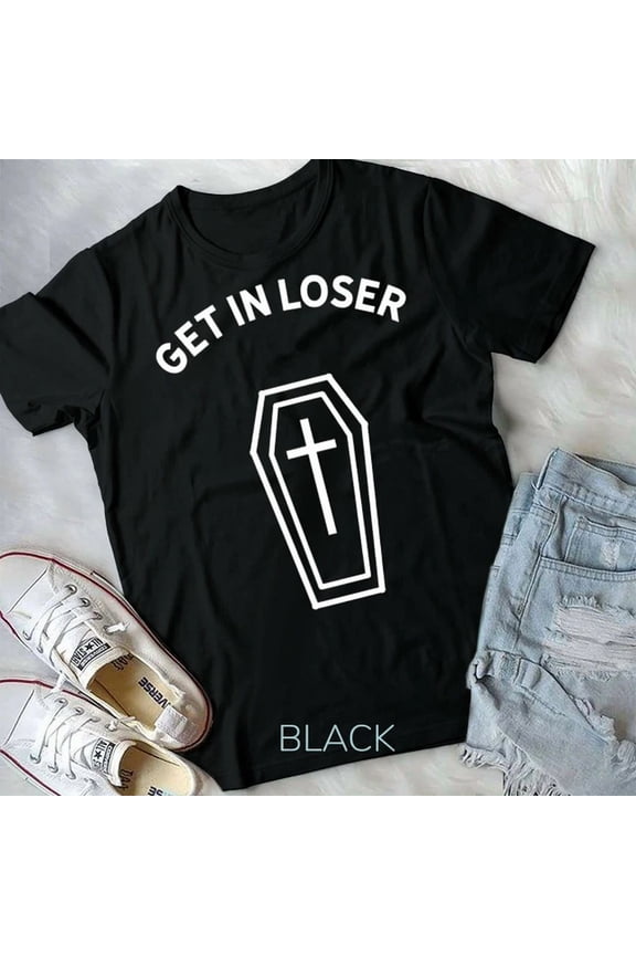 Get In Loser Coffin Pastel Goth Kawaii Aesthetic Unisex Form T-Shirt