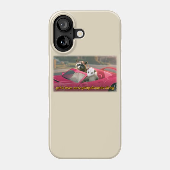 Get In Loser Going Dumpster Diving Raccoon Meme Case for iPhone 11-17 Slim Protective