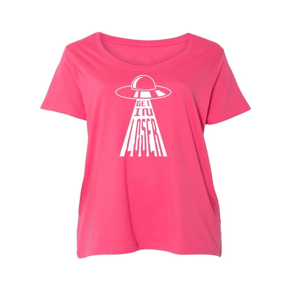Get In Loser (UFO) Womens Plus Size Scoopneck Tee