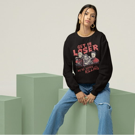 Get In Loser, We're Going Killing Jason Scream Micheal Myers Crewneck Sweater | Halloween Related, Spooky Horror Vibes | 3 Colors