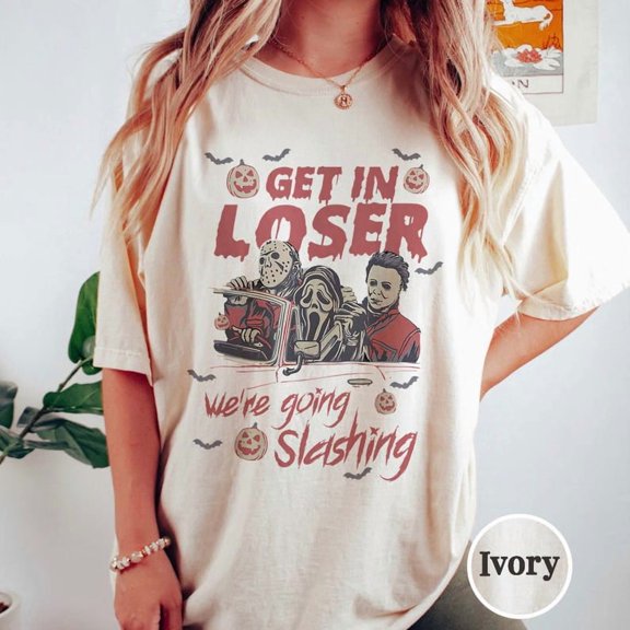 Get In Loser We're Going Slashing Shirt, Halloween Sweatshirt, The Slayers, Retro Halloween Shirt, Movie Characters