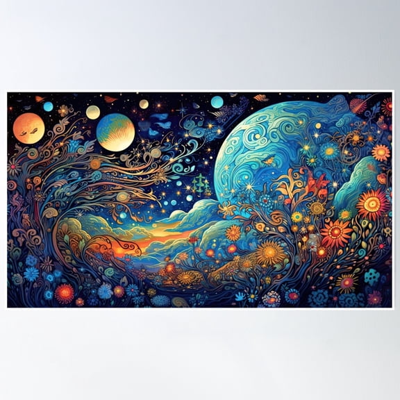 Get In The Flow Of The Universe Poster Wall Art, Modern Wall Decor, 12x18 UNFRAMED