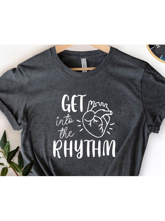 Get Into The Rhythm Shirt Cardiology EKG Heart Tee