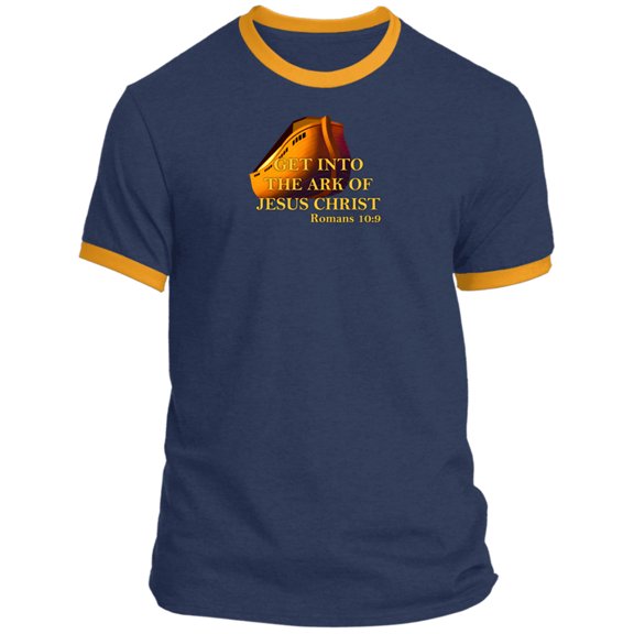 Get Into the Ark of Jesus Christ Men’s Ringer Tee