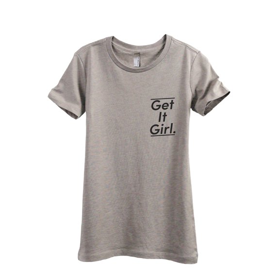 Get It Girl Women's Fashion Relaxed T-Shirt Tee Heather Tan Large