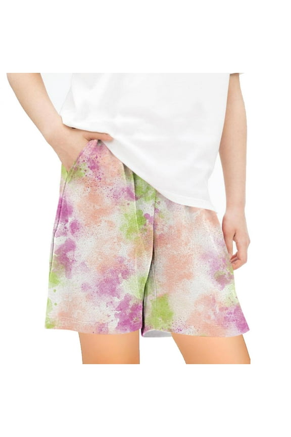 Get It Today Kiviey Girls Biker Shorts Fashion Casual Sports Shorts Loose Pockets Print Pants Size 5-6