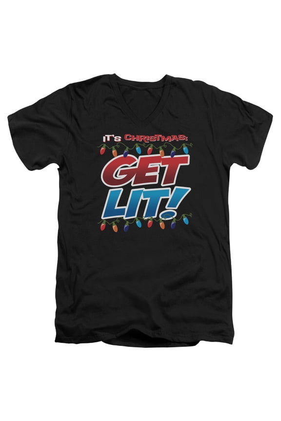 - Get Lit - Slim Fit V Neck Shirt - Small