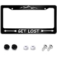 thumbnail image 1 of Get Lost Adventure Mountain License Plate Frame Newest Customized Decorative Frames Metal  Car Cover Tag Holder with 2 Holes and Screws 12 x 6 Inch for US Vehicles Standard for Women Men, 1 of 11