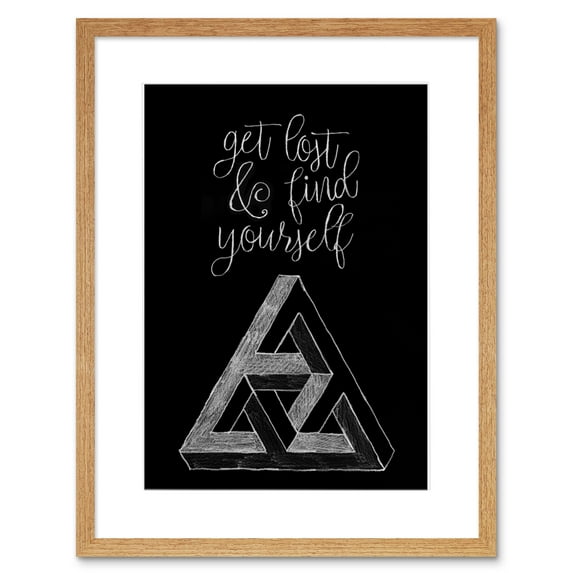 Get Lost Find Yourself Triangle Geometric Framed Wall Art Print