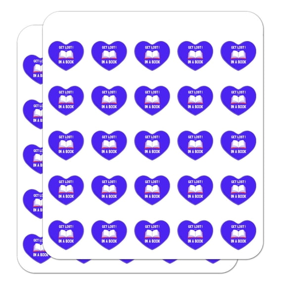 Get Lost in A Book Read Funny Humor Heart Shaped Planner Calendar Scrapbook Craft Stickers
