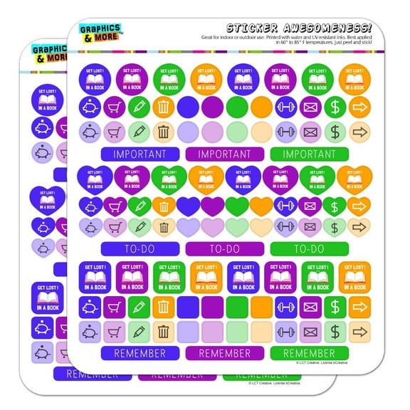 Get Lost in A Book Read Funny Humor Planner Calendar Scrapbooking Crafting Sticker Set