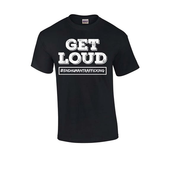 Get Loud End Human Trafficking Unisex Adult Short Sleeve T-shirt-Black-xxxl