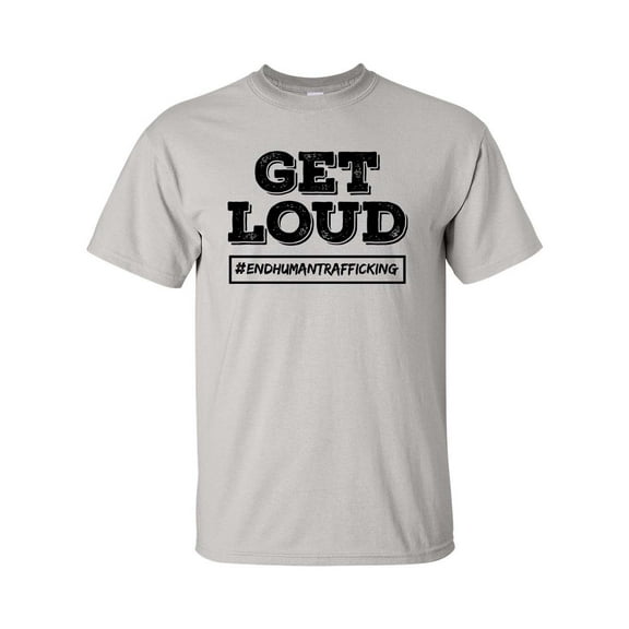 Get Loud End Human Trafficking Unisex Adult Short Sleeve T-shirt-Ice Grey-xl