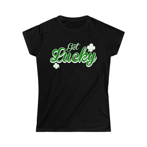 Get Lucky Women's Softstyle Tee, Lucky shirt,St Paddy's Tshirt, Shamrock T