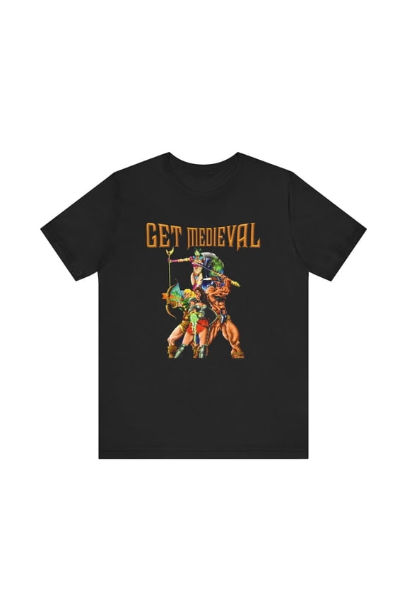 Get Medieval 90s PC Game Retro Style Cover Art Unisex Jersey Short Sleeve Tee