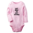 thumbnail image 1 of Get Milk Or Cry Trying Funny Rompers, Newborn Baby Unisex Bodysuits, Infant Jumpsuits, Toddler 0-12 Months Kids Long Sleeves Oufits (Pink, 6-12 Months), 1 of 4