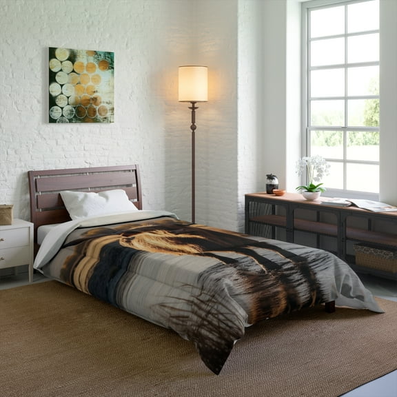 Get Moo-ving on the Best Night's Sleep with Our Highland Cow Print Comforter - Perfect for Farmhouse and Country Bedroom Decor