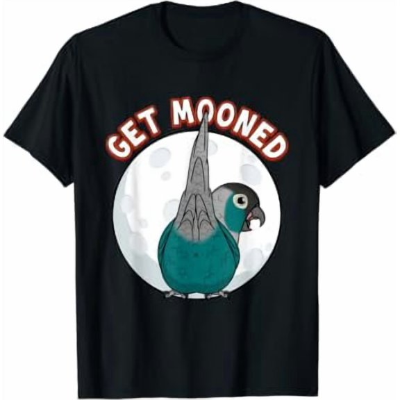 Get Mooned I Parrot Underfluffies I Turquoise Conure T-Shirt